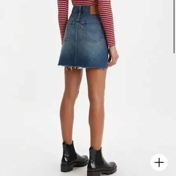 HIGH RISE DECONSTRUCTED BUTTON FLY SKIRT​ - Picture 1 of 5